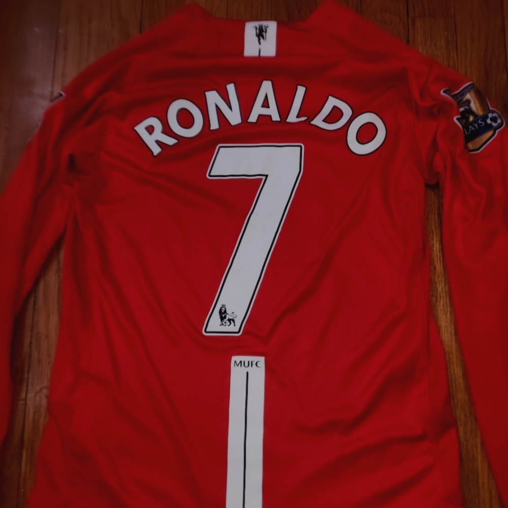 2007/08 Ronaldo long sleeved manchester united home kit jersey - Picture 1 of 5